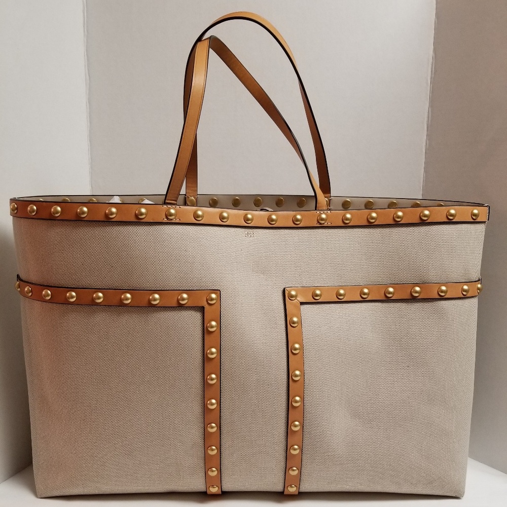 Tory Burch T-Studded Oversized Tote - Picture 1 of 7